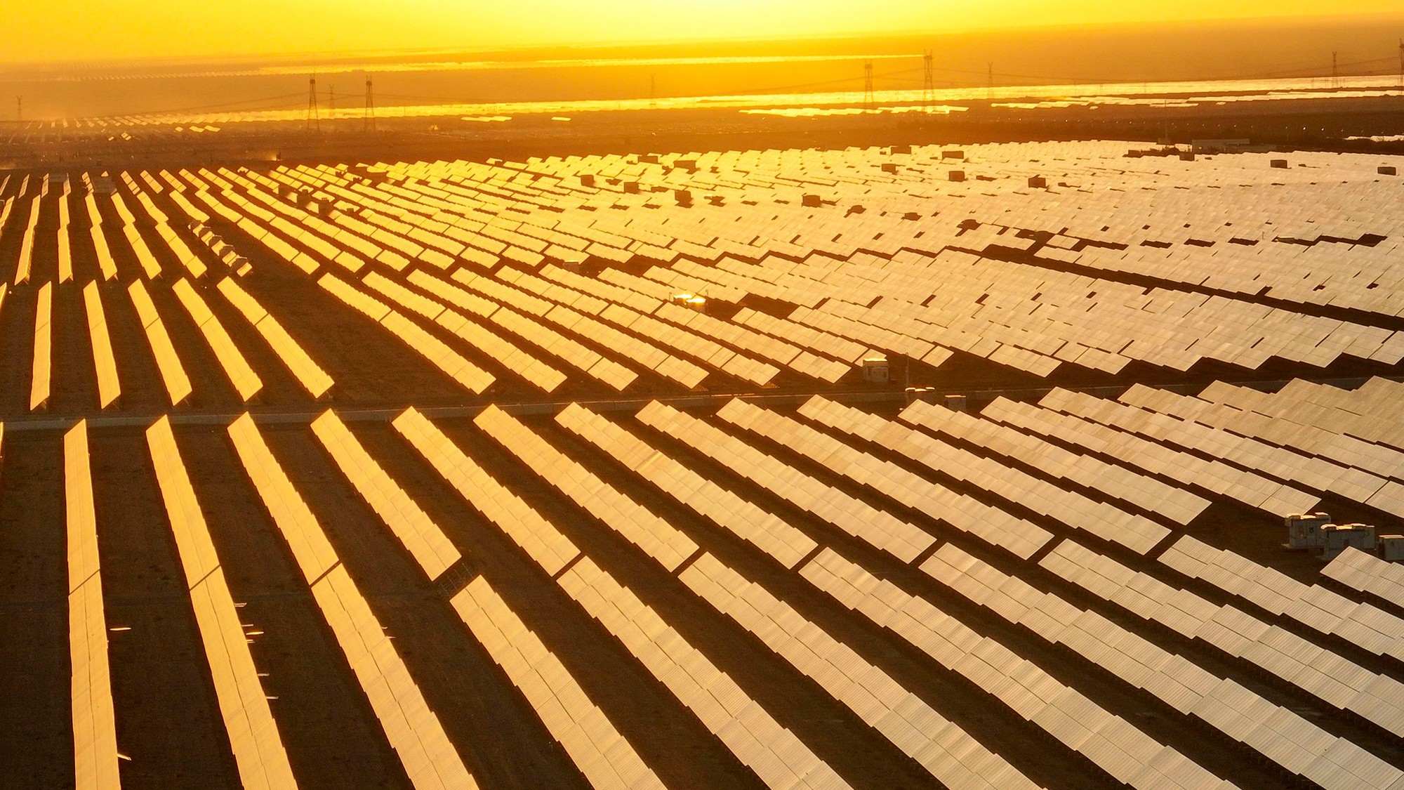 Sunlight striking solar panels demonstrating photovoltaic energy conversion